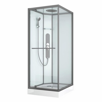 Allibert LA PAZ complete Douchecabine 90 x 90 cm Vierkant Gun metal vrijstaand