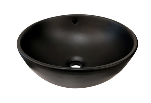 Ancona opbouw-waskom mat-zwart 38x16cm