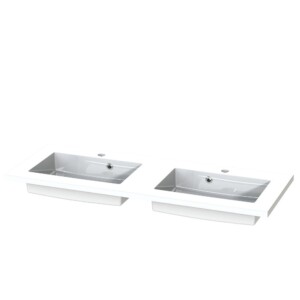Tiger Quadro wastafel 120 met overloop - glanzend wit