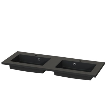 Tiger Quadro wastafel 120 met overloop - mat zwart