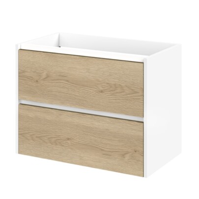 Tiger Reverse Wastafelonderkast 80 cm - Naturel Eik en Mat Wit