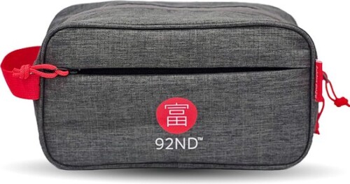92ND.SUPPLY - Ruime Toilettas Unisex - Grijs - Binnenvak en Buitenvak met Rits - Inhoud 3,6L