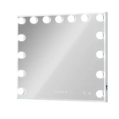 Vanitii Hollywood 15 make-up spiegel met lampen, bluetooth en speaker 58x46cm.