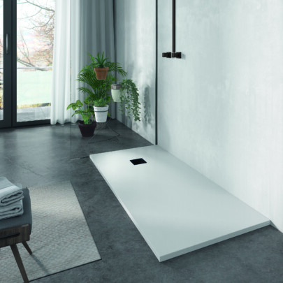 Thys Luno douchebak mat wit 120x80 cm.