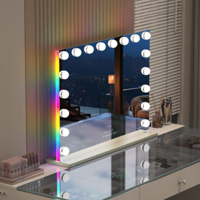Vanitii Hollywood 18 make-up spiegel met RGB licht 80x58 cm