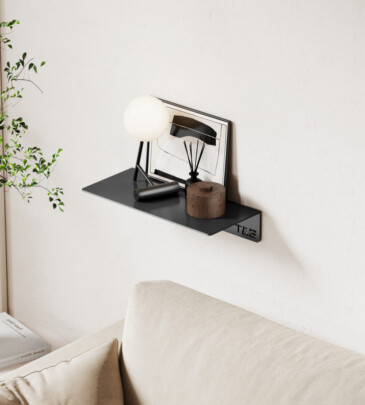 T&B Wandplank / Planchet - 20 cm - mat zwart