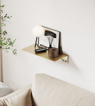 T&B Wandplank / Planchet - 20 cm - geborsteld goud