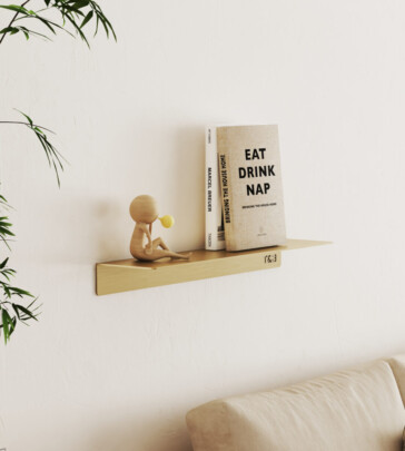 T&B Wandplank / Planchet - 40 cm - geborsteld goud