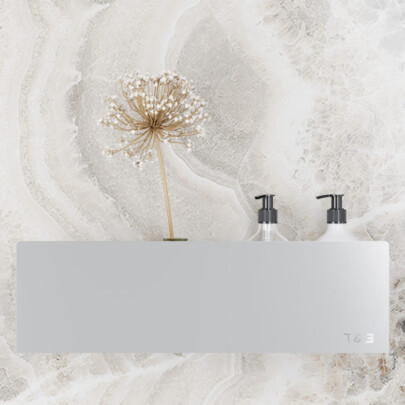T&B Wandplank / Planchet - geborsteld aluminium - 20 cm