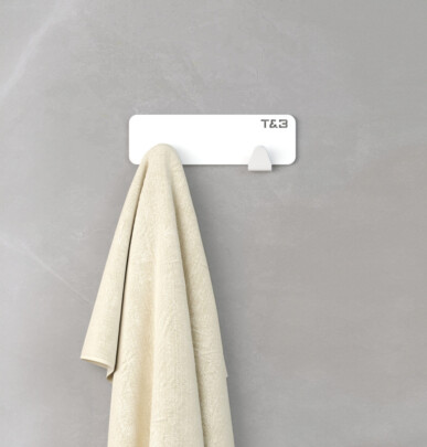 T&B dubbele haak - 16.6 cm - mat wit