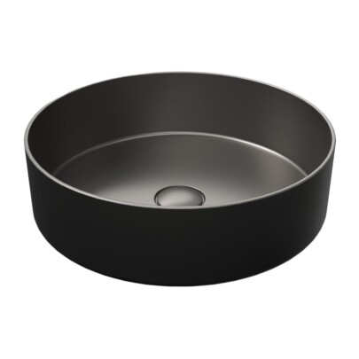 Allibert UNIA Opbouwwaskom 36 cm rond mat zwart porselein