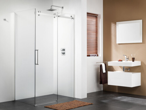 Sealskin 350 Schuifdeur met zijwand, 1200x900mm, 8mm helder veiligheidsglas, Chroom glans profiel