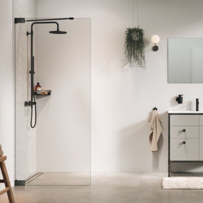 Sealskin Pure Inloopdouche A3 90x200 cm, 8 mm helder veiligheidsglas met antikalklaag Geborsteld gunmetal grijs