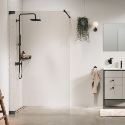 Sealskin Pure Inloopdouche type A3 120x200 cm, 8 mm helder veiligheidsglas met antikalklaag Geborsteld gunmetal grijs