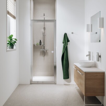 Sealskin Seev Draai-schuifdeur voor nis of met zijwand 80x195 cm, 6 mm helder veiligheidsglas Zilver hoogglans