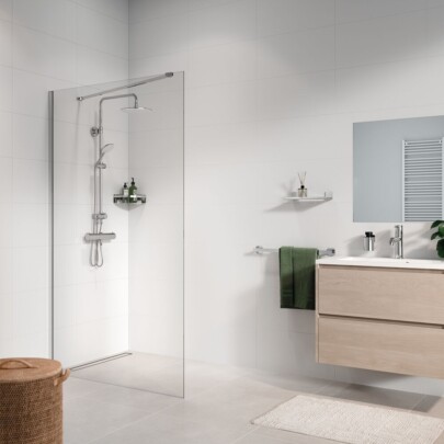 Sealskin Seev Inloopdouche 90x195 cm, 6 mm helder veiligheidsglas Zilver hoogglans