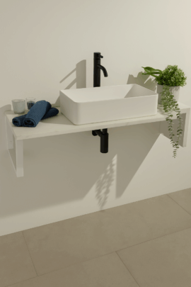 Thys Werkblad vlak melamine mat wit – diverse maten