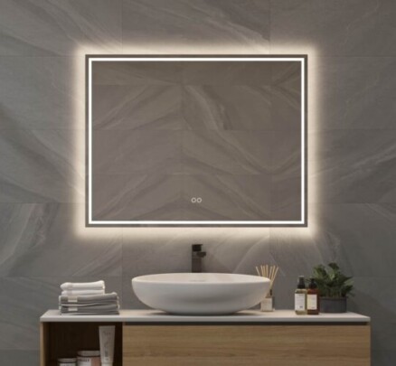 Badkamerspiegel 80x70 cm met LED-verlichting, verwarming en touch bediening