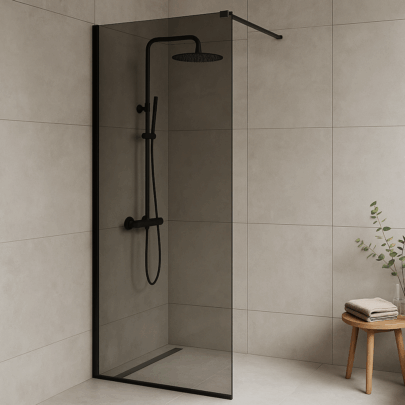 Thys Thytan shower panel grijs glas 8mm – 5 maten