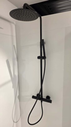 Thys Bormio thermostatische regendouche 25 cm met handdouche – Zwart