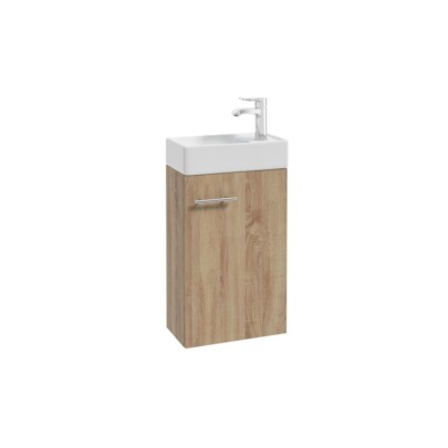 Allibert Mike pack fonteinset 40cm incl. onderkast in eiken hout fineer en porseleinen wastafel