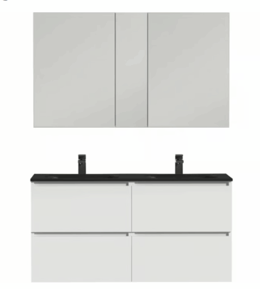 Tiger Loft Badmeubelset 120x45x196 cm Hoogglans Wit
