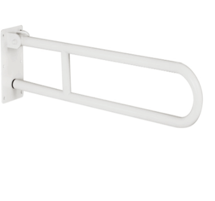 Allibert USIS toilet hendelgreep pivoterend - beugelvorm - RVS - wit - 70 cm