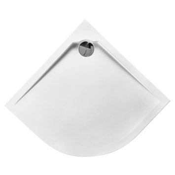 2e  kans Allibert Slim douchebak in polybeton 1/4 rond 90 glans wit