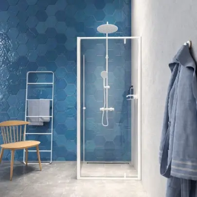 Sealskin Contour douchecabine draaideur met zijwand 90x90 cm mat wit