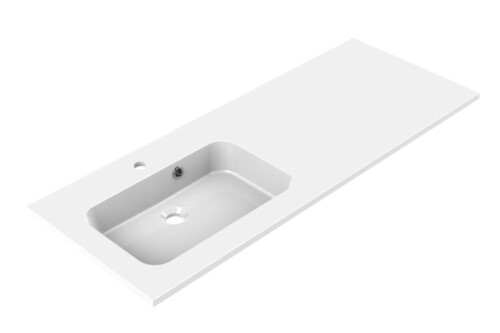 Allibert Style 120 cm polybeton wastafel met 1 wasbak decentraal links glanzend wit 822508