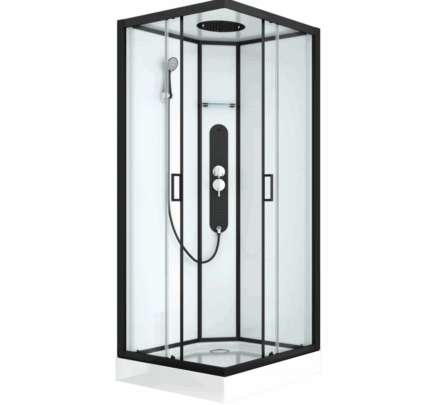 Allibert UYUNI complete douchecabine vierkant, wit/transparant 90x90 cm vrijstaand